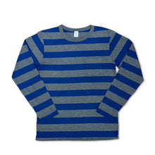 Load image into Gallery viewer, Big Stripe L/S C/N Tee w/PKT / Navy/Charcoal
