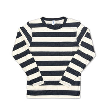 Load image into Gallery viewer, Big Stripe L/S C/N Tee w/PKT / O.White/Charcoal
