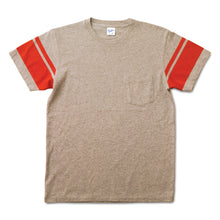 Load image into Gallery viewer, College Arm Stripe Tee / H.Grey/Red
