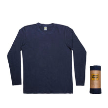 Load image into Gallery viewer, Rolled Long sleeve Crew neck Tee / Navy