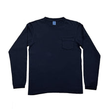 Load image into Gallery viewer, Long sleeve Crew neck Tee w/pocket / Velva Navy

