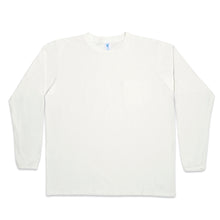 Load image into Gallery viewer, Long sleeve Crew neck Tee w/pocket / White
