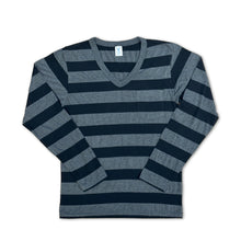 Load image into Gallery viewer, Big Stripe L/S V/N Tee w/PKT / Black/Charcoal
