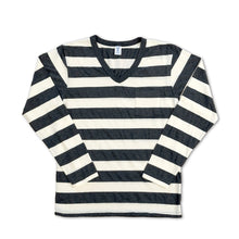 Load image into Gallery viewer, Big Stripe L/S V/N Tee w/PKT / O.White/Charcoal

