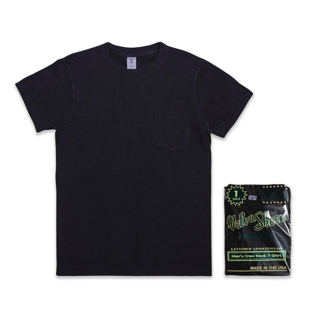 Indigo 1 Pac Short sleeve Crew neck Tee w/pocket / Black Indigo