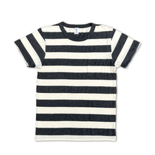 Load image into Gallery viewer, Big Stripe S/S C/N Tee w/PKT / O.White/Charcoal
