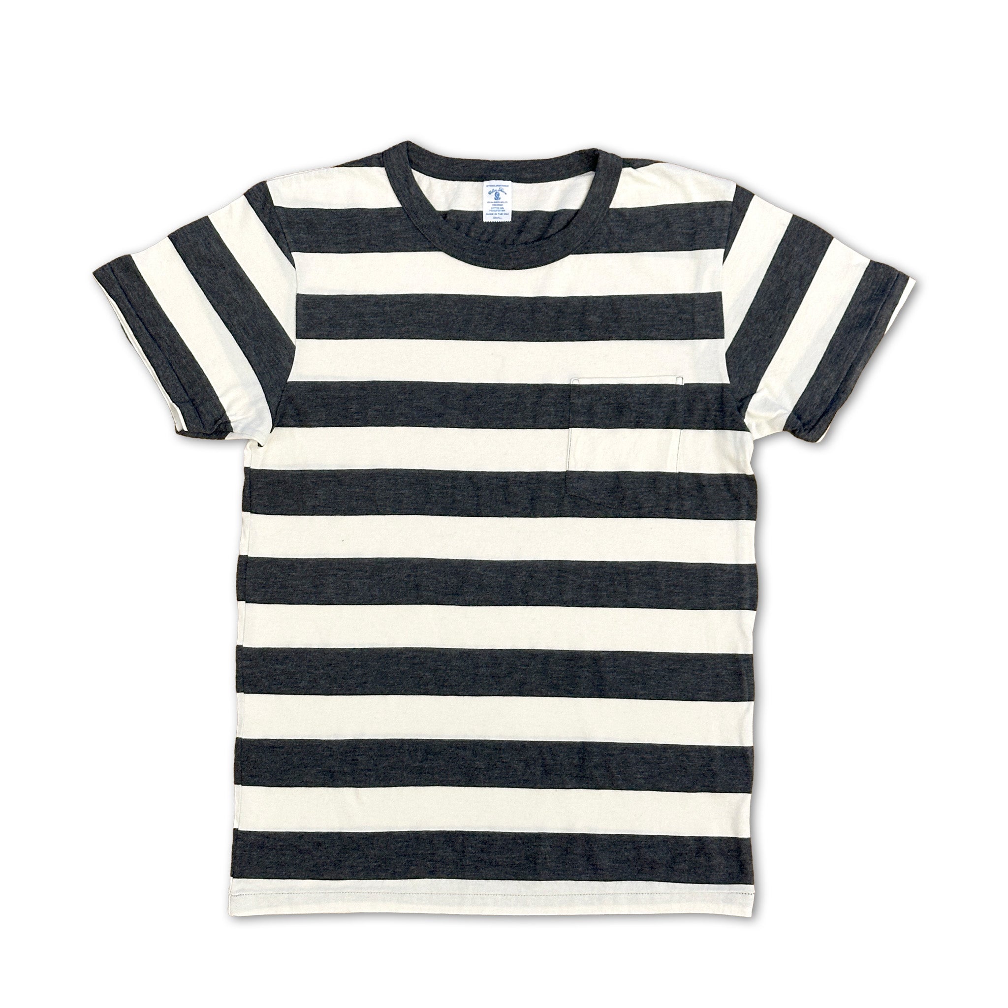 Big Stripe S/S C/N Tees w/PKT – VELVA SHEEN