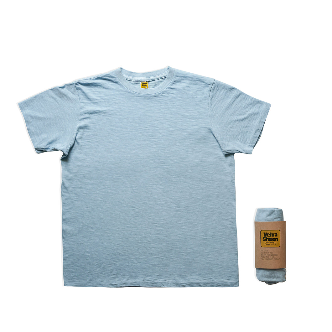 Rolled Short sleeve Crew neck Tee / Frost Blue