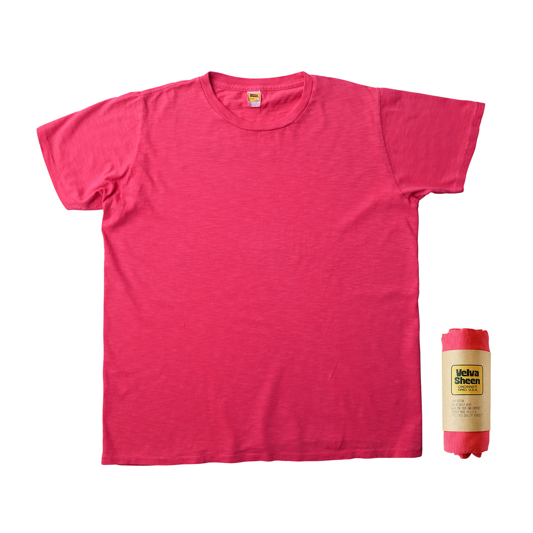 Rolled Short sleeve Crew neck Tee / Phoenix Red