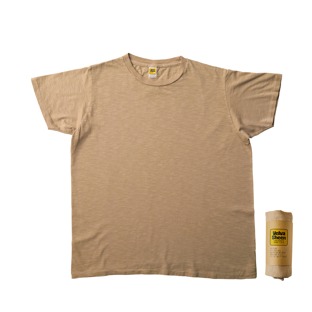 Rolled Short sleeve Crew neck Tee / Smokey Beige