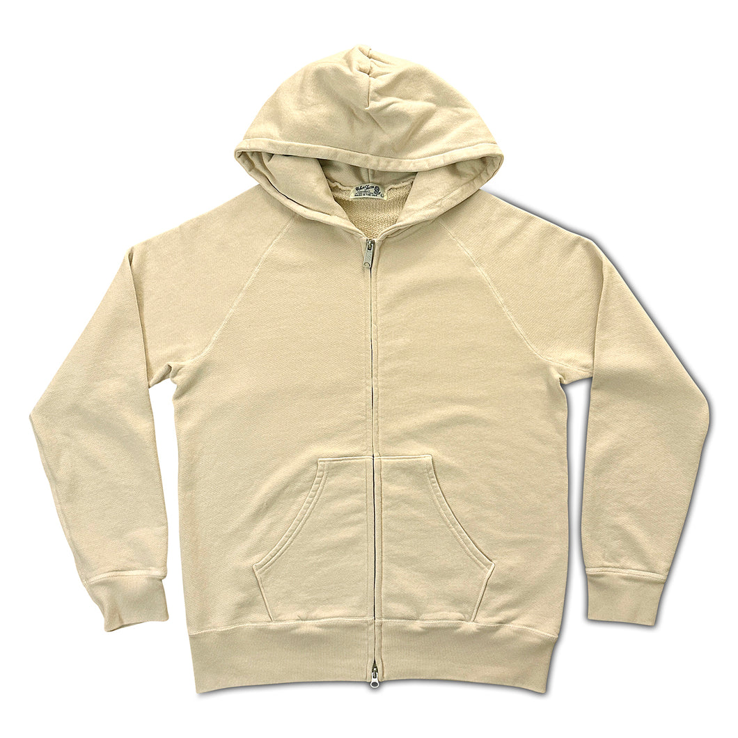 Pigment Hooded W-Zip Sweat / Oatmilk