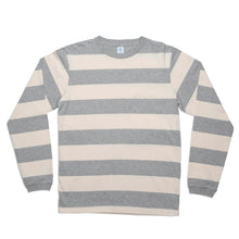 Load image into Gallery viewer, Wide Stripe L/S C/N Tee / H.Grey/Oatmeal
