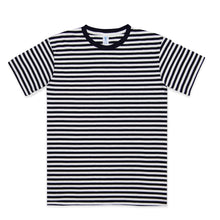 Load image into Gallery viewer, Narrow Stripe S/S C/N Tee / White/Navy
