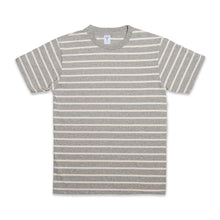 Load image into Gallery viewer, Uneven Stripe S/S C/N Tee / H.Grey/Oatmeal
