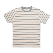 Load image into Gallery viewer, Uneven Stripe S/S C/N Tee / Oatmeal/H.Grey
