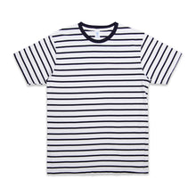 Load image into Gallery viewer, Uneven Stripe S/S C/N Tee / White/Navy
