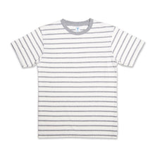 Load image into Gallery viewer, Uneven Stripe S/S C/N Tee / White/H.Grey
