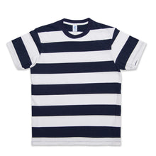 Load image into Gallery viewer, Wide Stripe S/S C/N Tee / White/Navy
