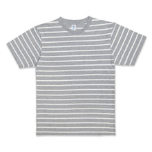 Load image into Gallery viewer, Uneven Stripe S/S C/N Tee w/Pkt / H.Grey/White

