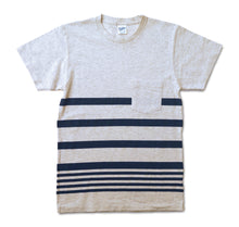 Load image into Gallery viewer, Narrow Wave Stripe Tee / Oatmeal/Navy

