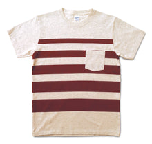 Load image into Gallery viewer, Wide Wave Stripe Tee / Oatmeal/Burgundy
