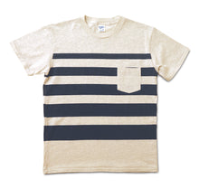 Load image into Gallery viewer, Wide Wave Stripe Tee / Oatmeal/Navy
