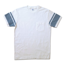 Load image into Gallery viewer, College Arm Stripe Tee / White/Light Blue

