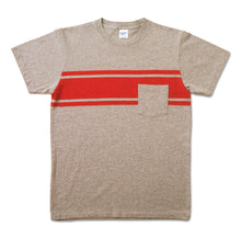 Load image into Gallery viewer, College Stripe Tee / H.Grey/Red
