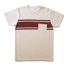 Load image into Gallery viewer, College Stripe Tee / Oatmeal/Burgundy
