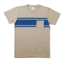 Load image into Gallery viewer, College Stripe Tee / H.Grey/Blue
