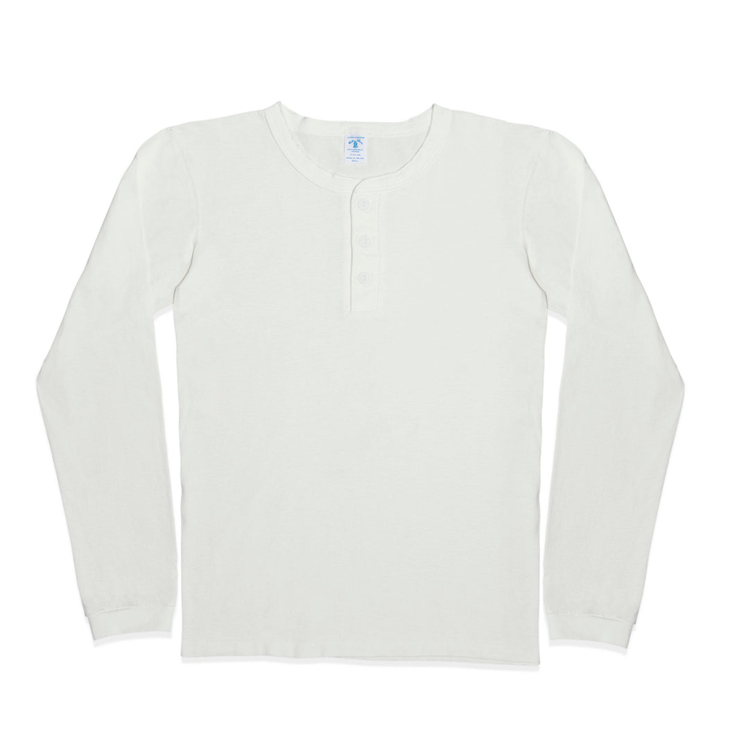 L/S Henley Tee / White