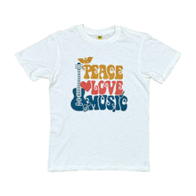 Load image into Gallery viewer, Graphic Tees / Peace,Love,Music / White
