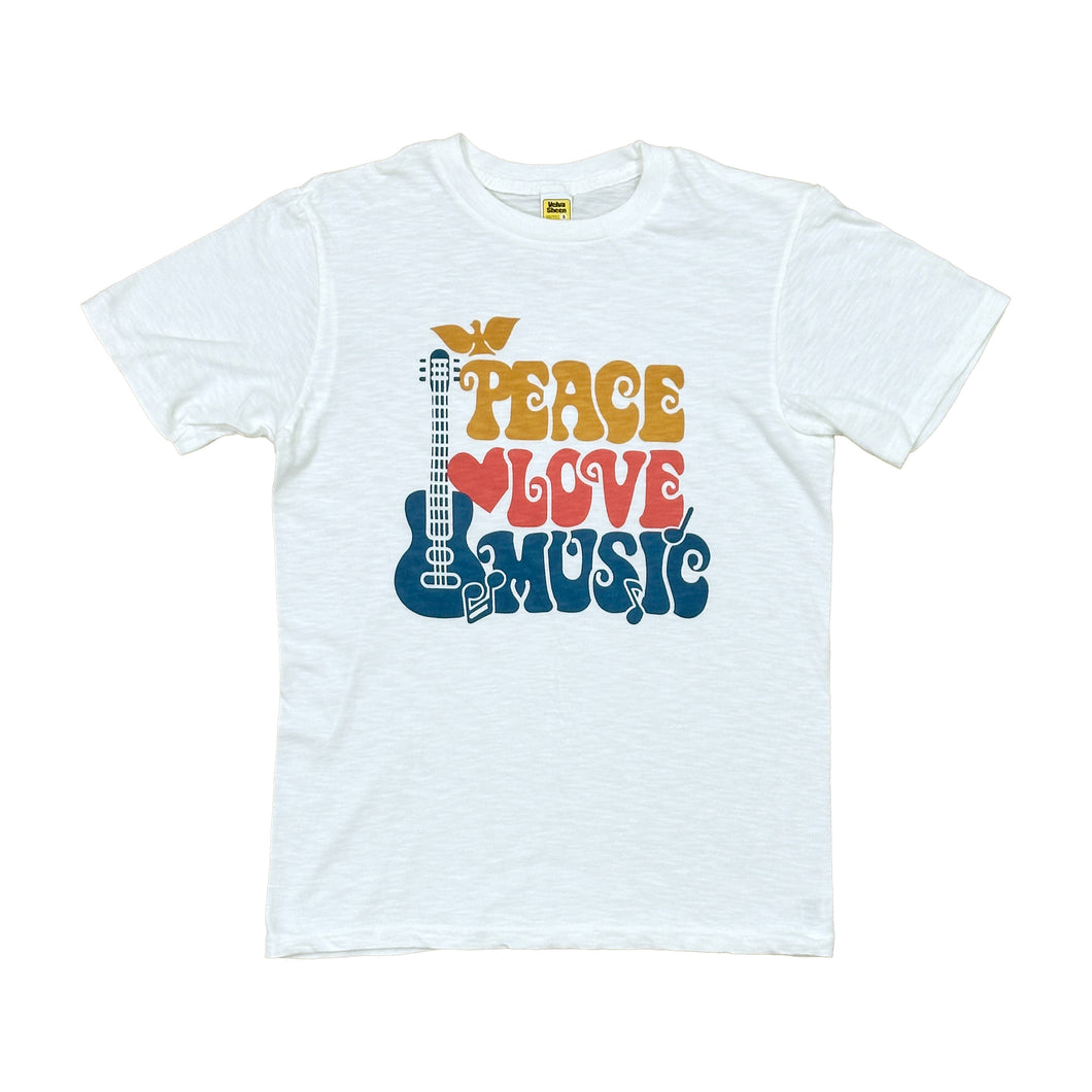 Graphic Tees / Peace,Love,Music / White