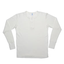 Load image into Gallery viewer, Thermal L/S Henley Tee / White
