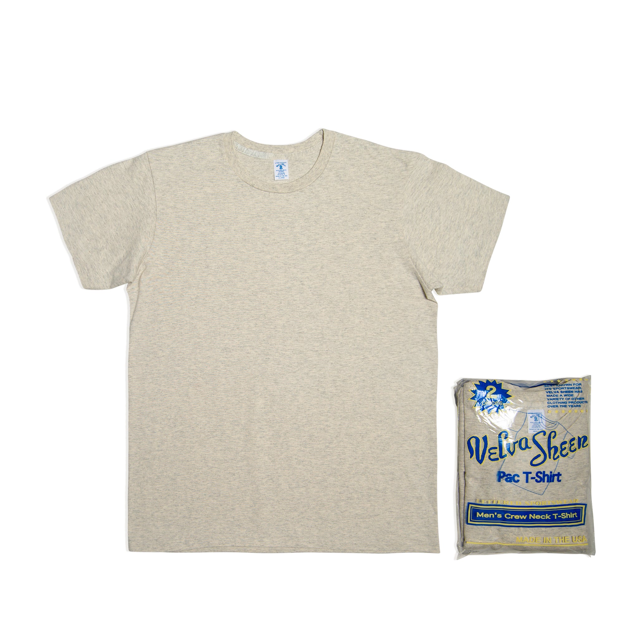 Short sleeve Crew neck Tee (2 Shirts Pac) / Oatmeal – VELVA SHEEN