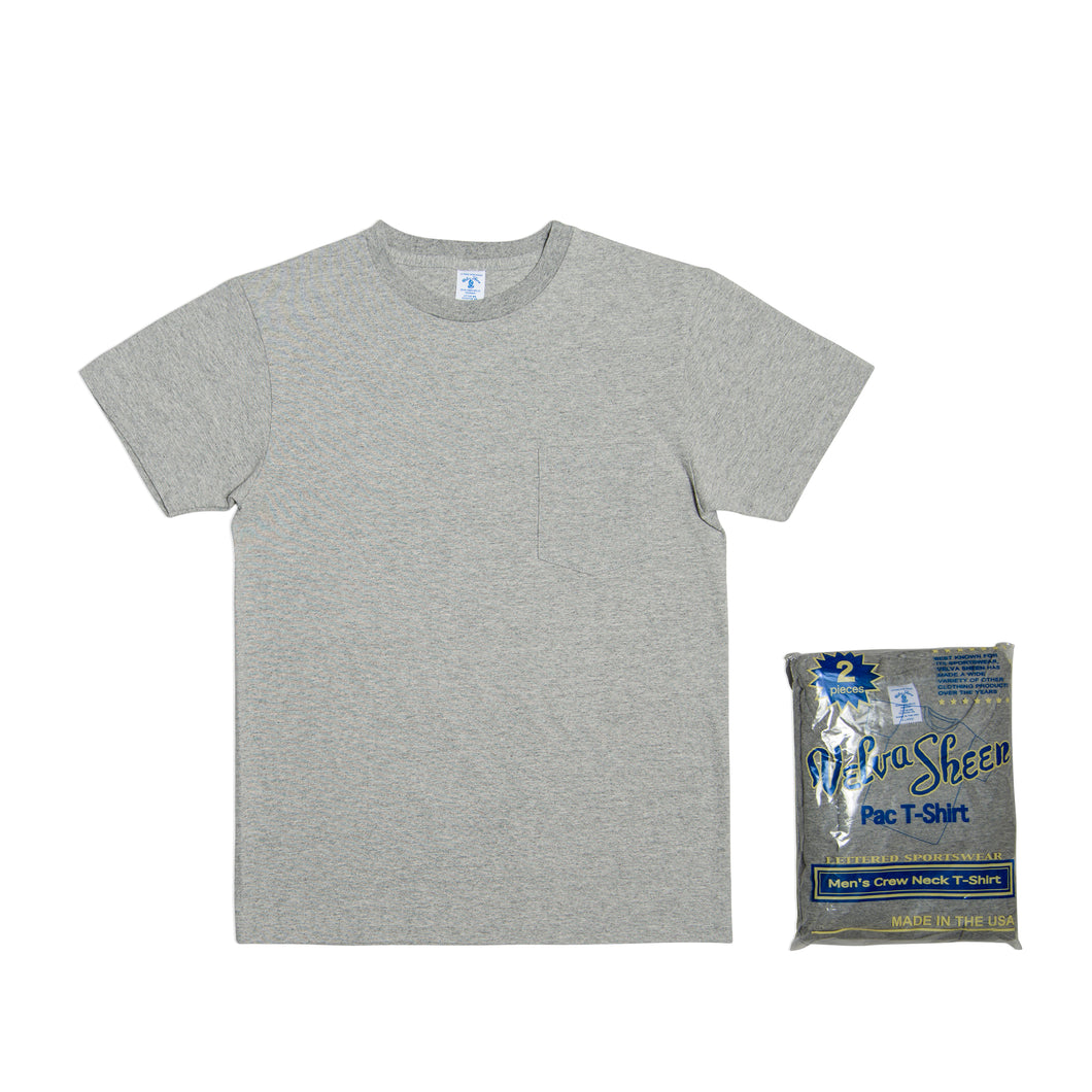 Short sleeve Crew neck Tee w/pocket (2 Shirts Pac) / H.Grey