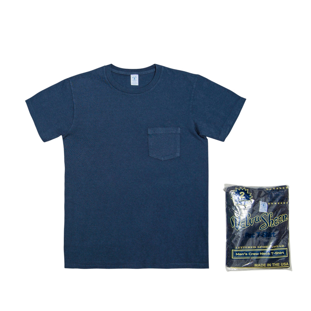 Short sleeve Crew neck Tee w/pocket (2 Shirts Pac) / Navy