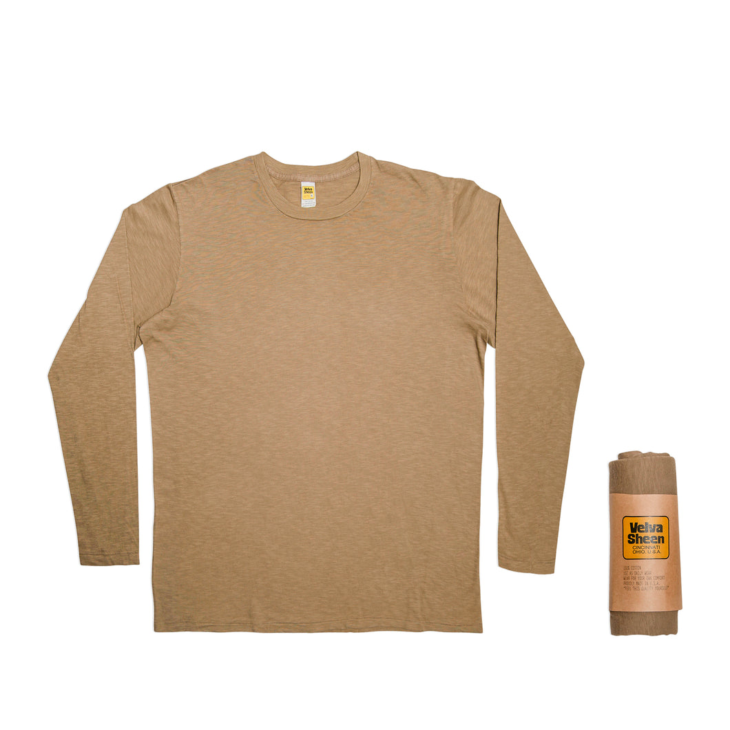 Rolled Long sleeve Crew neck Tee / Olive